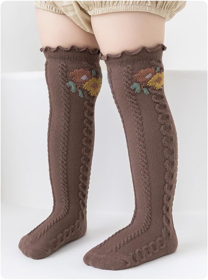 Adeimoo Baby Girls Knee High Socks Newborn Stocking Warm Cotton Stockings for Infants Toddlers - Image 5